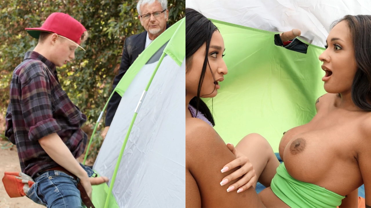 Los mejores videos de Dominicana Singando donde  Dos chicas sexys desnudas seducen al joven granjero para formar un trío mientras acampan