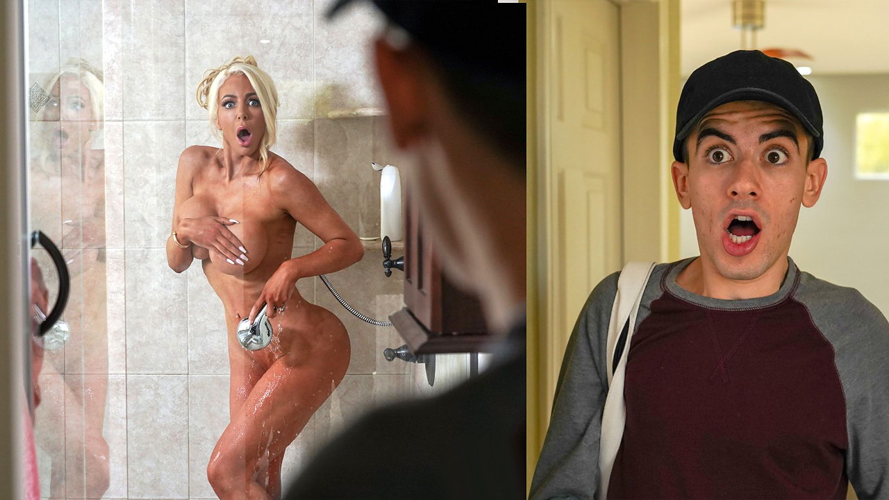 Los mejores videos de Dominicana Singando donde  Hermosa mujer desnuda sedujo a un repartidor de periódicos después de que lo pilló en la ducha