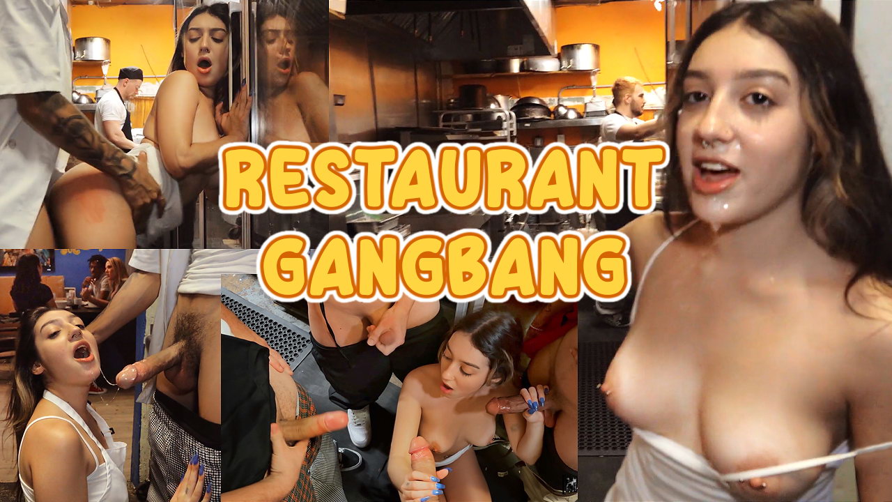 Los mejores videos de Dominicana Singando donde  Gangbang en un restaurante es lo único que puede complacer a la camarera cachonda
