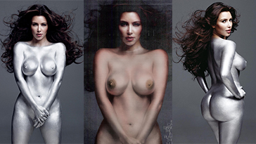 Watch Kim Kardashian Nude Silver Body Paint Photos on Gotanynudes.com