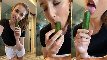 Watch Christina Khalil Cucumber Blowjob Video on Gotanynudes.com